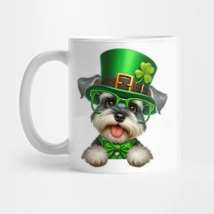 St Patricks Day Peeking Miniature Schnauzer Dog Mug